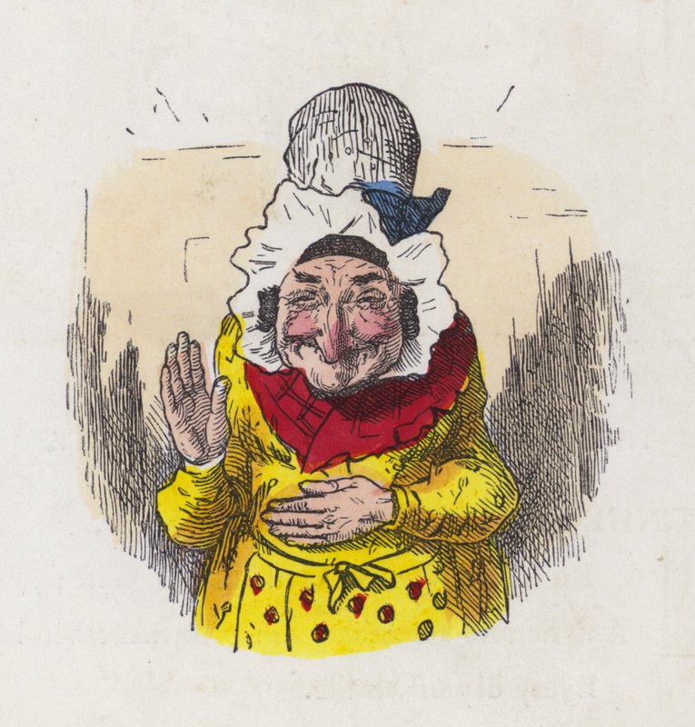 Nevető öregasszony (színes metszet) alkotó: Charles Henry (after) Bennett