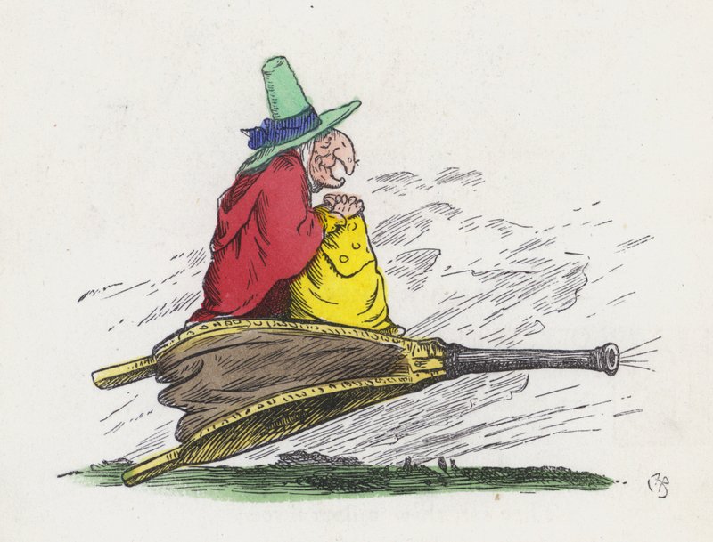 A régi időjárási boszorkány (színes metszet) alkotó: Charles Henry (after) Bennett