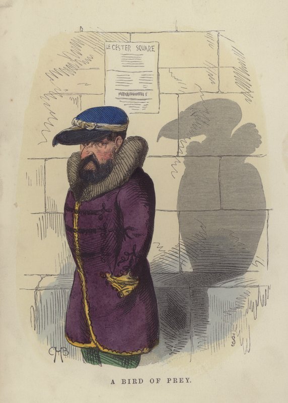Ragadozómadár (színes metszet) alkotó: Charles Henry Bennett
