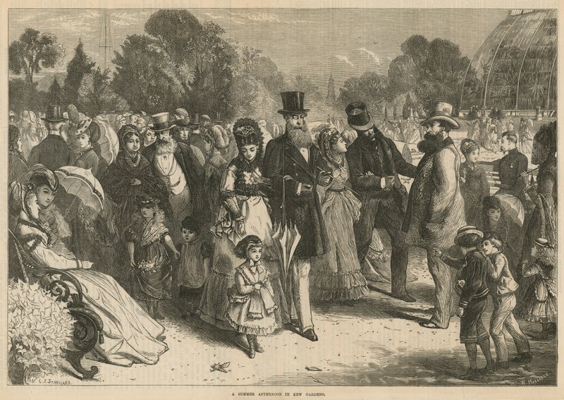 Egy nyári délután a londoni Kew Gardensben (metszet) alkotó: Charles J. Staniland