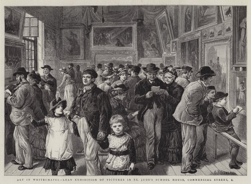 Művészet Whitechapelben, Képek kölcsönkiállítása a Szent Júdás Iskolaházban, Commercial Street, Kelet alkotó: Charles J. Staniland