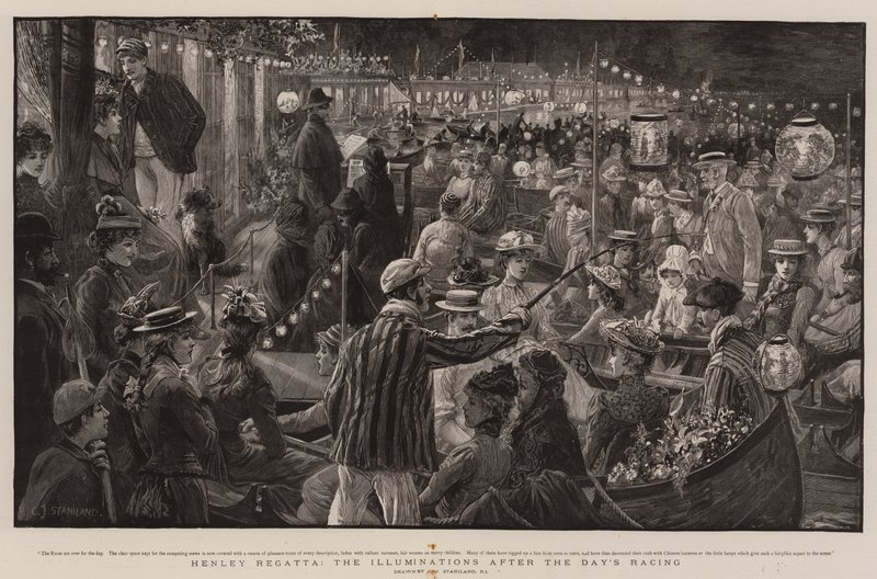 Henley Regatta, az Illuminations a napi verseny után alkotó: Charles J. Staniland