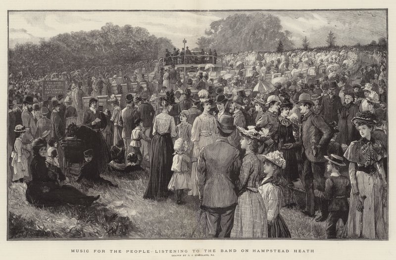 Zene azoknak, akik a bandát hallgatják a Hampstead Heath-en alkotó: Charles J. Staniland