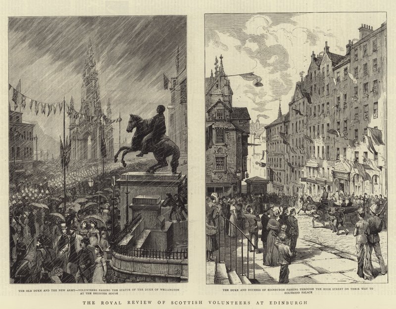 The Royal Review of Scottish Volunteers Edinburgh-ban alkotó: Charles J. Staniland