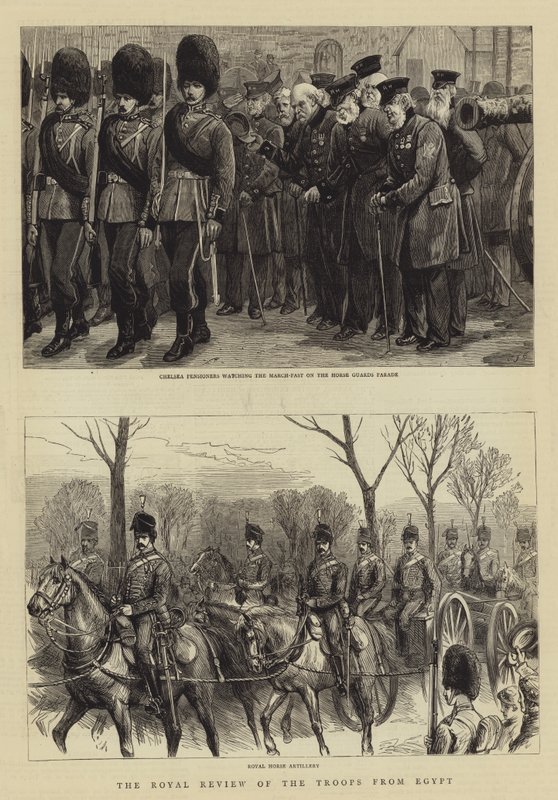 Az egyiptomi csapatok királyi áttekintése alkotó: Charles J. Staniland