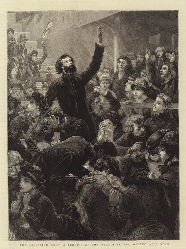 Az Üdvhadsereg, szolgálat a Whitechapel Road-i főhadiszálláson alkotó: Charles J. Staniland