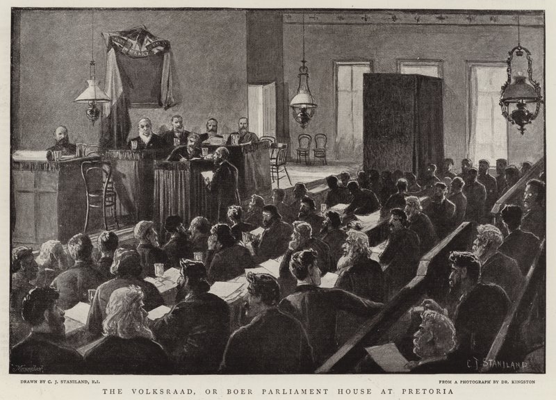 A Volksraad vagy a búr parlament épülete Pretoriában alkotó: Charles J. Staniland