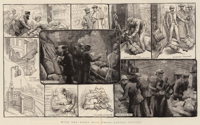 Éjszakai postával az Euston állomásról alkotó: Charles J. Staniland