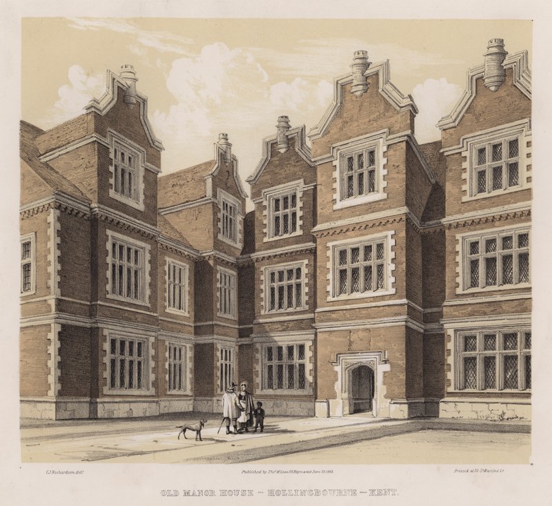 Régi kastély, Hollingbourne, Kent (színes litó) alkotó: Charles James Richardson