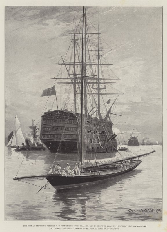 A német császár meteorja Portsmouth kikötőjében, a Nelson