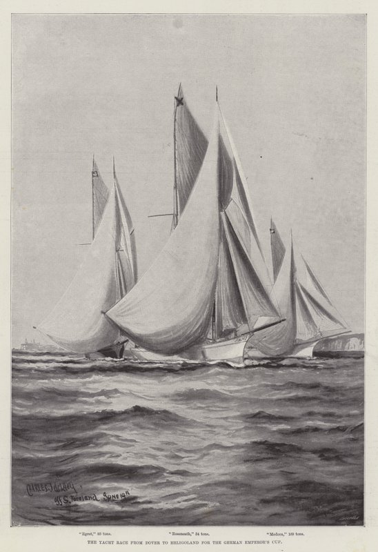 Yacht Race Dovertől Helgolandig a Német Császár Kupáért alkotó: Charles John de Lacy