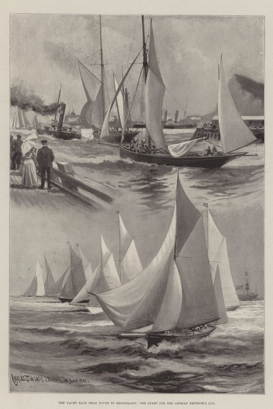 Yacht Race Dovertől Helgolandig, a Német Császár Kupa rajtja alkotó: Charles John de Lacy