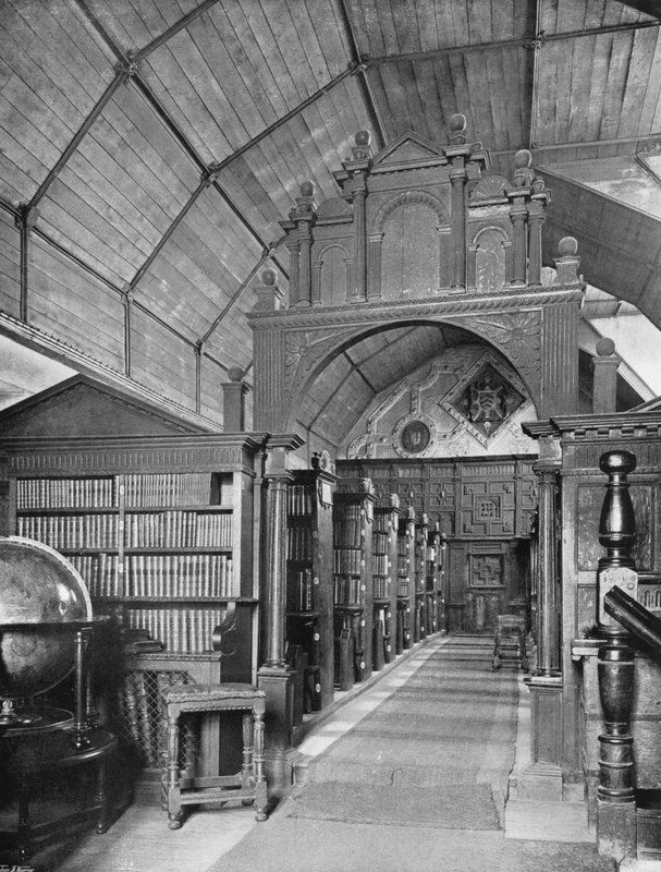 Az oxfordi Merton College könyvtára alkotó: Charles Latham