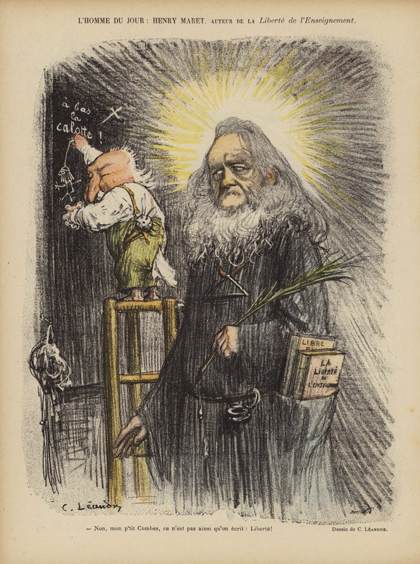 Henry Maret francia újságíró és politikus, valamint Emile Combes miniszterelnök karikatúrája. alkotó: Charles Leandre