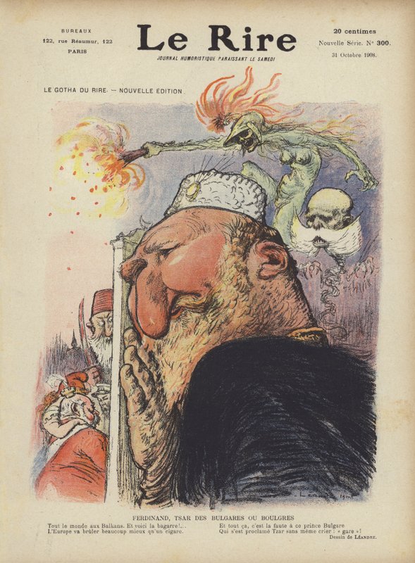 I. Ferdinánd bolgár cár karikatúrája. Illusztráció Le Rire alkotó: Charles Leandre