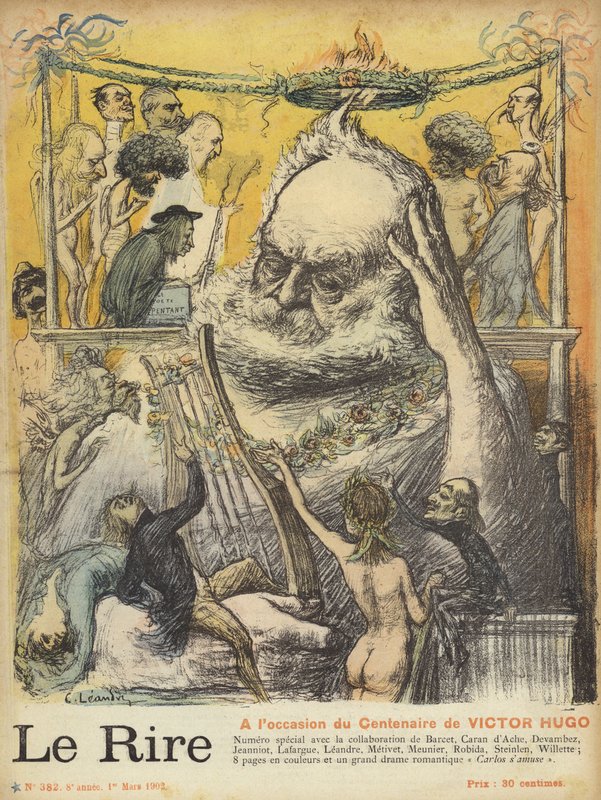 Victor Hugo születésének századik évfordulója, illusztráció a Le Rire számára alkotó: Charles Leandre