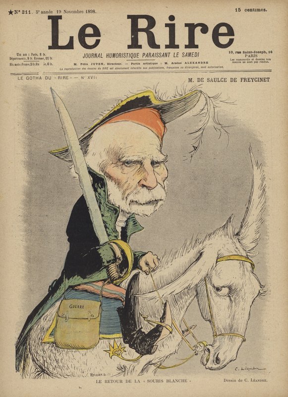 Saulce De Freycinet, illusztráció a Le Rire számára alkotó: Charles Leandre