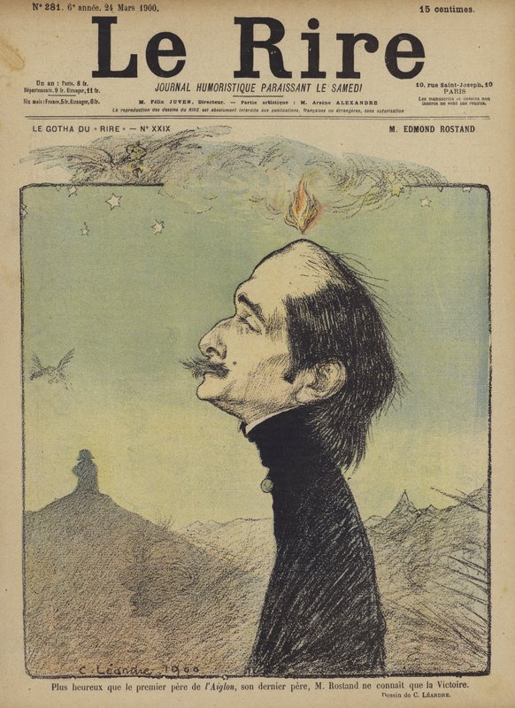 Edmond Rostand, a Le Rire illusztrációja alkotó: Charles Leandre