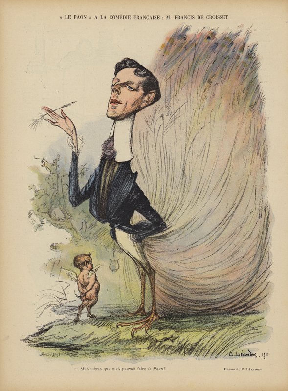 Francis de Croisset francia drámaíró, regényíró és librettista. Illusztráció Le Rire alkotó: Charles Leandre