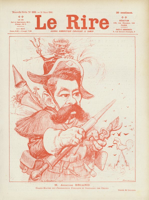 Aristide Briand francia politikus. Illusztráció Le Rire alkotó: Charles Leandre
