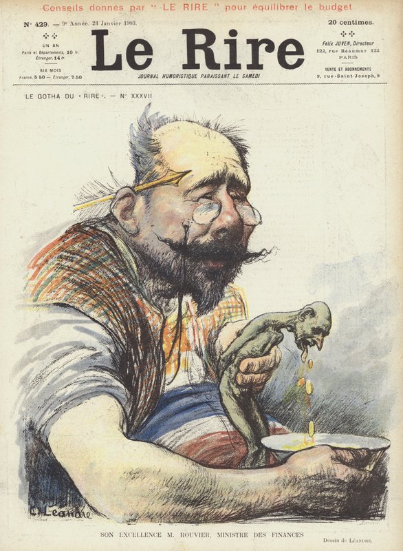 Őexcellenciája Rouvier úr, pénzügyminiszter. Illusztráció Le Rire alkotó: Charles Leandre