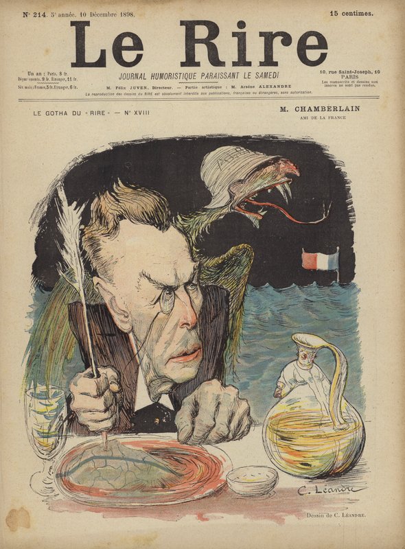 Joseph Chamberlain, a Le Rire illusztrációja alkotó: Charles Leandre