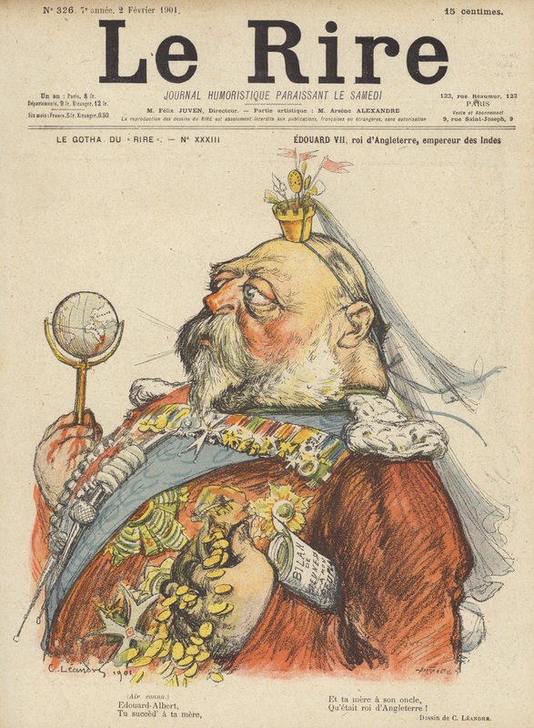 VII. Edward angol király, a Le Rire illusztrációja alkotó: Charles Leandre