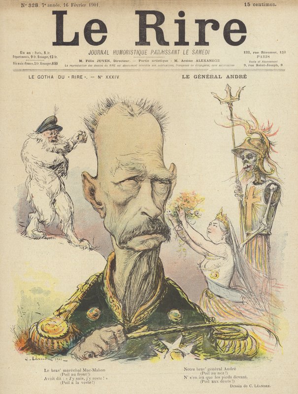 Andre tábornok, a Le Rire illusztrációja alkotó: Charles Leandre