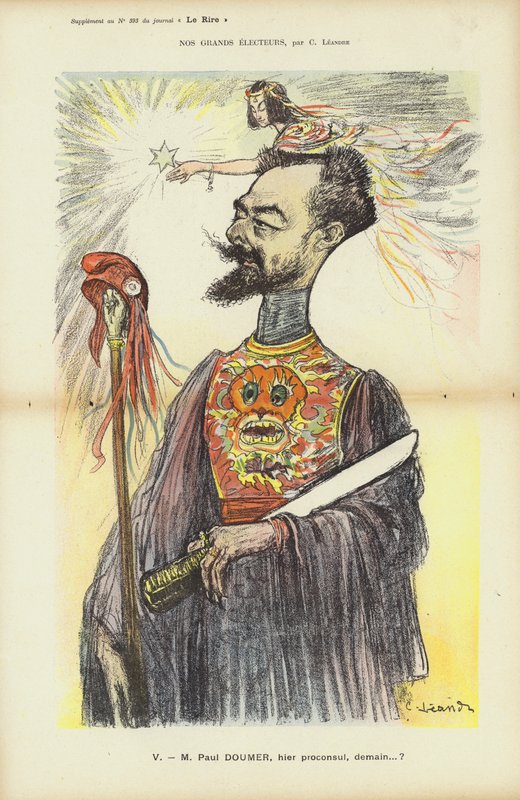 Paul Doumer francia politikus, a Le Rire illusztrációja alkotó: Charles Leandre