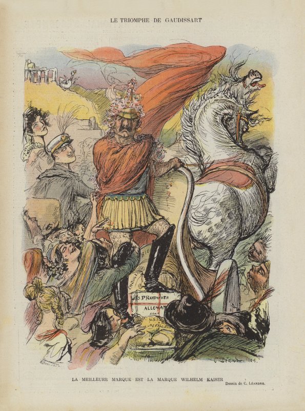 Szatíra az 1905-ös marokkói válságról. Illusztráció a Le Rire számára alkotó: Charles Leandre