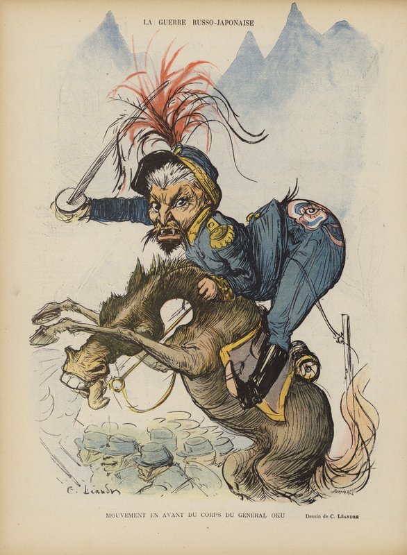Az orosz-japán háború. Illusztráció Le Rire alkotó: Charles Leandre