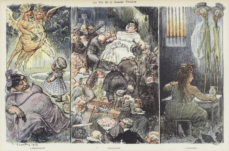 A csaló Therese Humbert élete. Illusztráció Le Rire alkotó: Charles Leandre