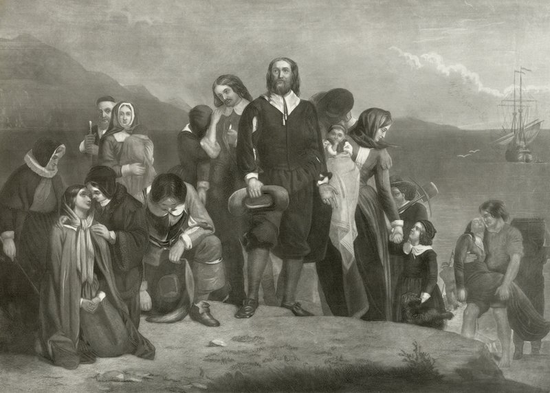A zarándokatyák partraszállása Amerikában, 1620 alkotó: Charles Lucy
