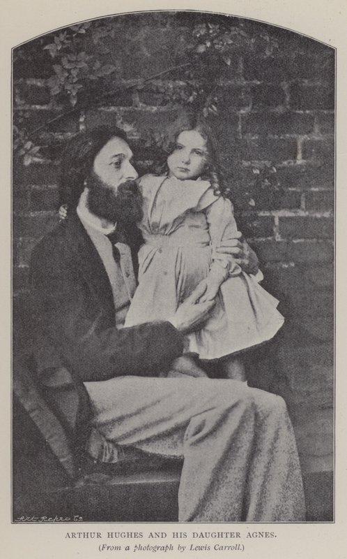 Arthur Hughes és lánya, Ágnes (f/w fotó) alkotó: Charles Lutwidge Dodgson