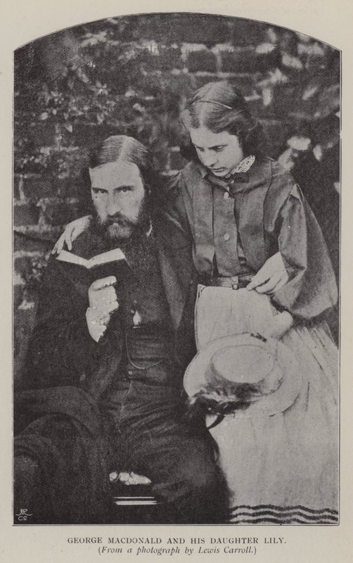 George Macdonald és lánya, Lily (f/w fotó) alkotó: Charles Lutwidge Dodgson