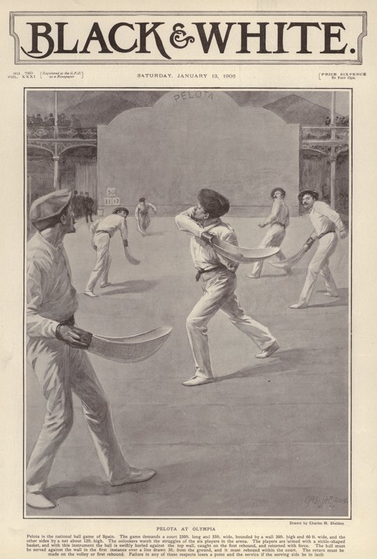 A baszk pelotát a londoni Olimpiában játsszák (litho) alkotó: Charles Mills (after) Sheldon
