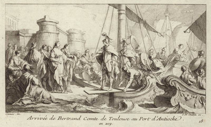 Bertrand, Toulouse grófja megérkezik Antiochia kikötőjébe, hogy átvegye Tripoli megye uralmát alkotó: Charles Nicolas II Cochin