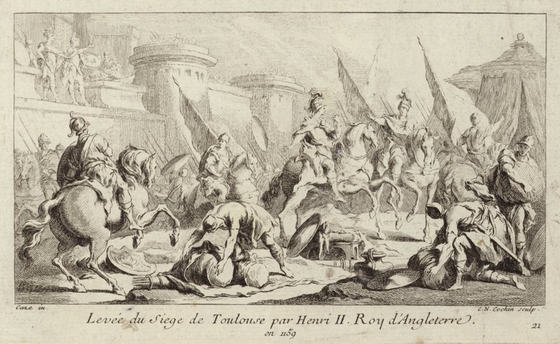 Henrik angol király feloldja Toulouse ostromát alkotó: Charles Nicolas II Cochin