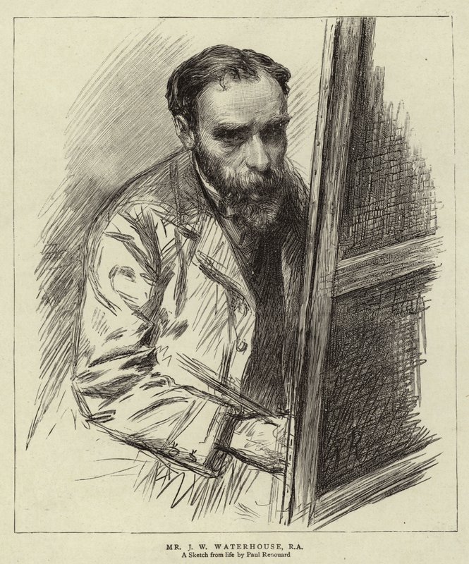 J W Waterhouse úr, RA (litho) alkotó: Charles Paul (after) Renouard