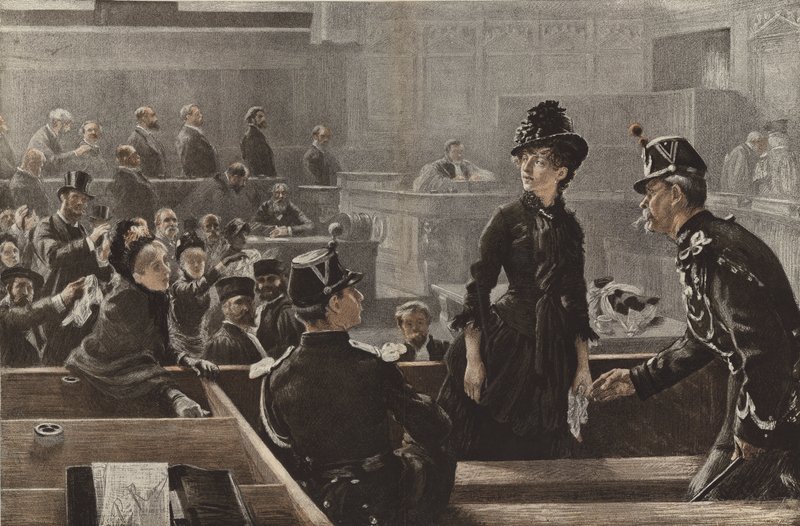 Felmentették, jelenet a párizsi bíróságon alkotó: Charles Paul Renouard