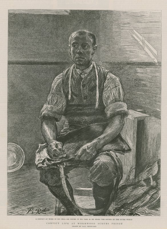 Elítélt élet a Wormwood Scrubs börtönben (metszet) alkotó: Charles Paul Renouard