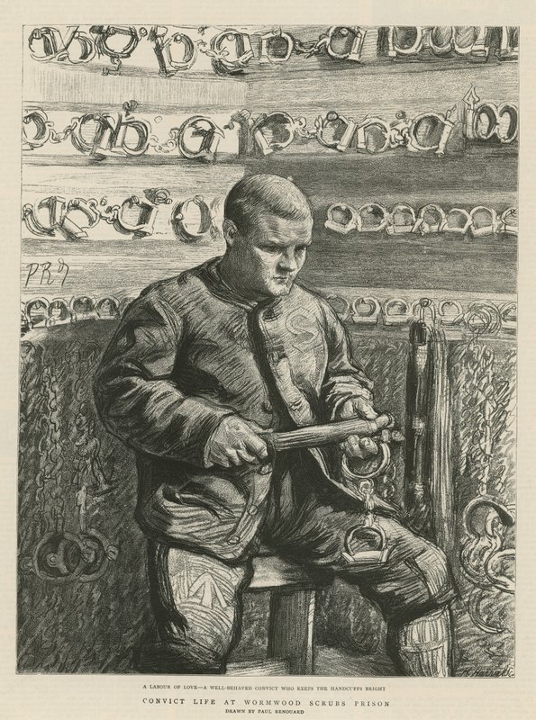 Elítélt élet a Wormwood Scrubs börtönben (metszet) alkotó: Charles Paul Renouard
