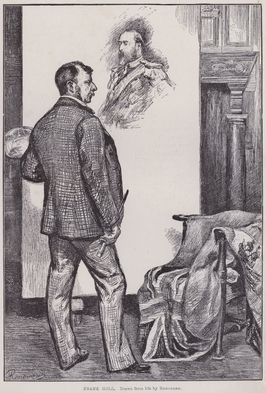 Frank Holl, fest a műtermében (metszet) alkotó: Charles Paul Renouard