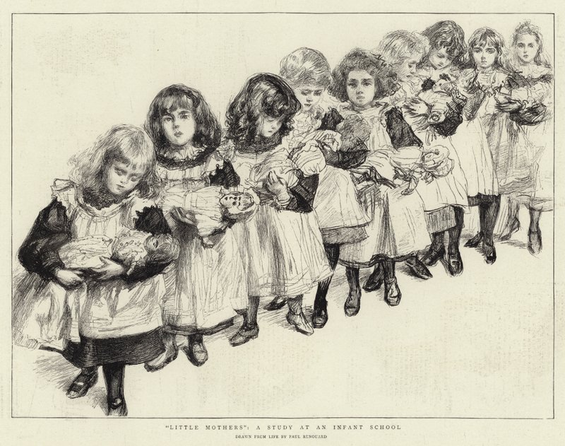 Little Mothers, egy tanulmány egy csecsemőiskolában alkotó: Charles Paul Renouard