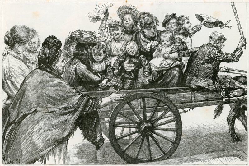 Epping Forestbe: Egy Coster és egy családi parti tanulmánya a pünkösdhétfőn alkotó: Charles Paul Renouard