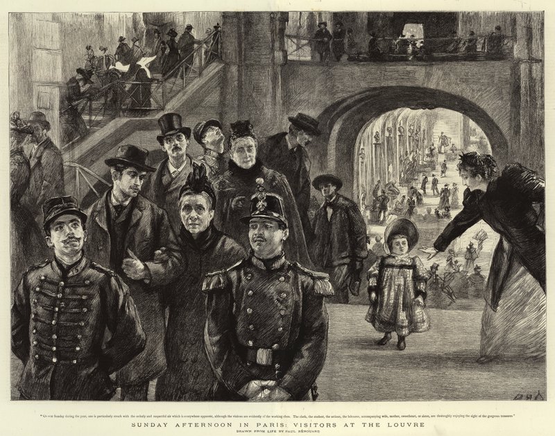 Vasárnap délután Párizsban, Látogatók a Louvre-ban alkotó: Charles Paul Renouard