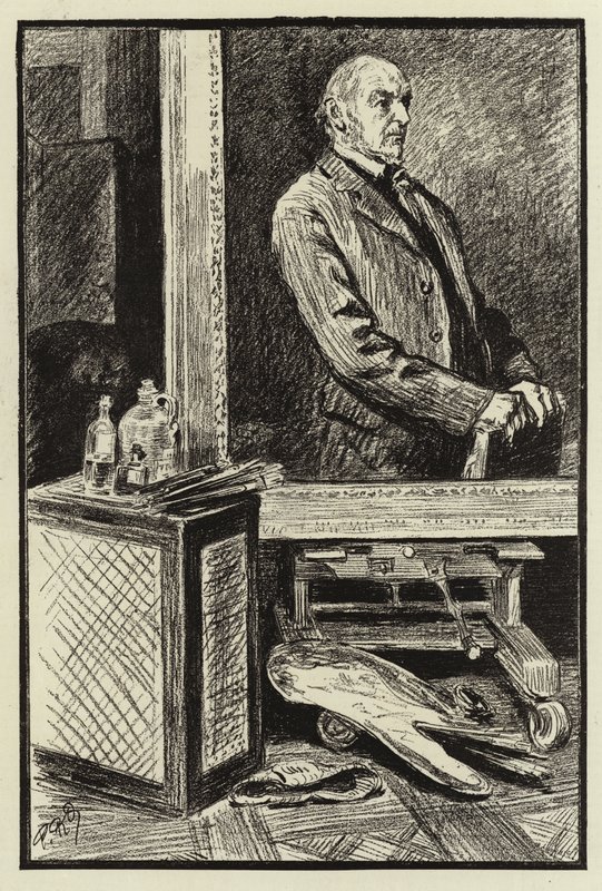 Frank Holl stúdiója alkotó: Charles Paul Renouard