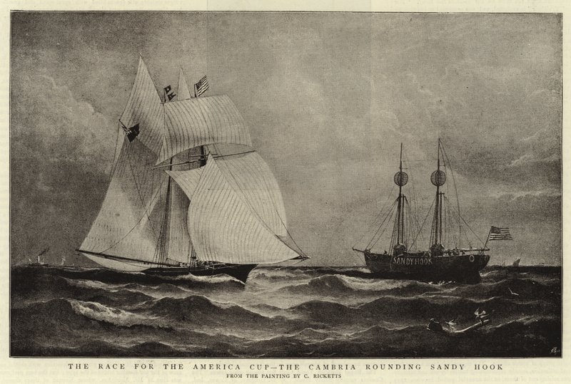 A Race for the America Cup, a Cambria Sandy Hook körül alkotó: Charles Ricketts