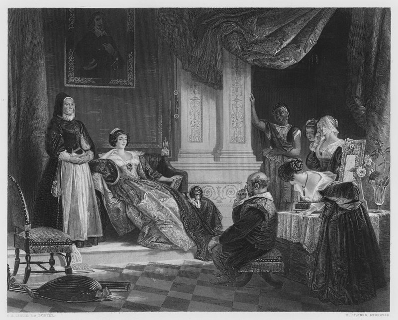 Sancho és a hercegnő, a Vernon Galéria képéről (metszet) alkotó: Charles Robert (after) Leslie