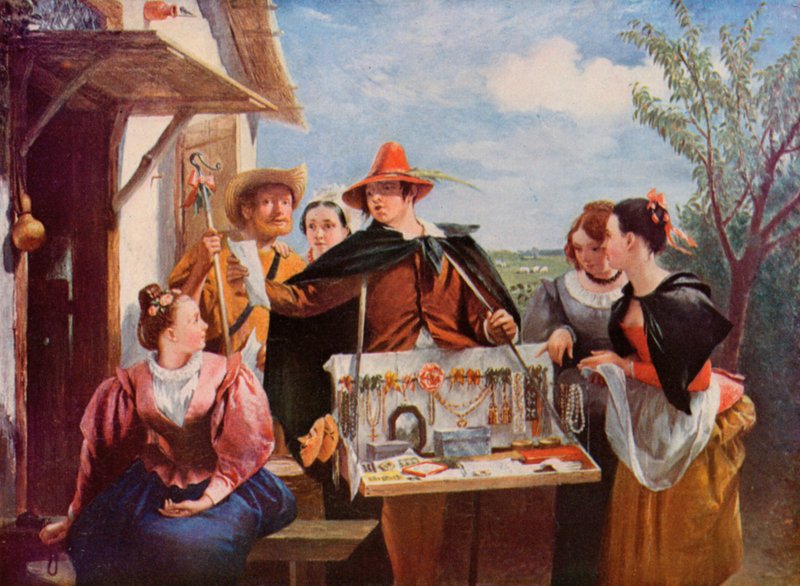 Shakespeare: Autolycus árui, A téli mese, IV. felvonás, 3. jelenet (színes litó) alkotó: Charles Robert (after) Leslie